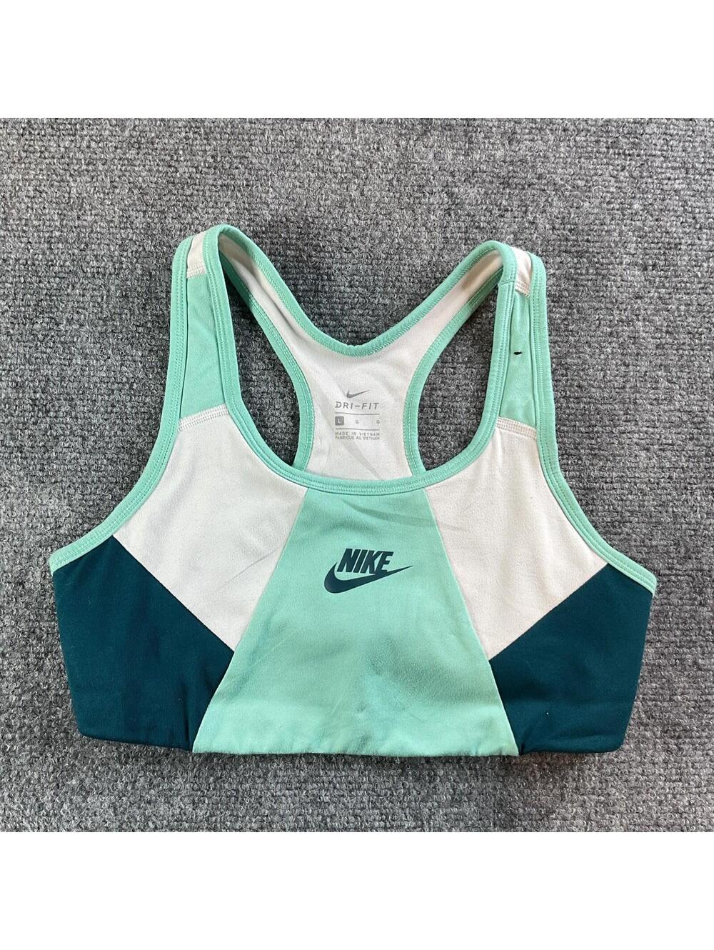 Nike Dri-Fit Sports Bra Racerback Athletic Support Size Large Green